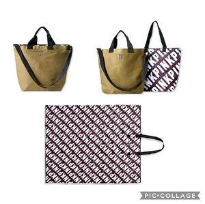 VS PINK COOLER AND PICNIC BLANKET SET